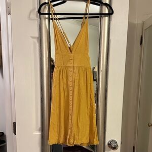 Roxy Yellow Button-Down Midi Dress